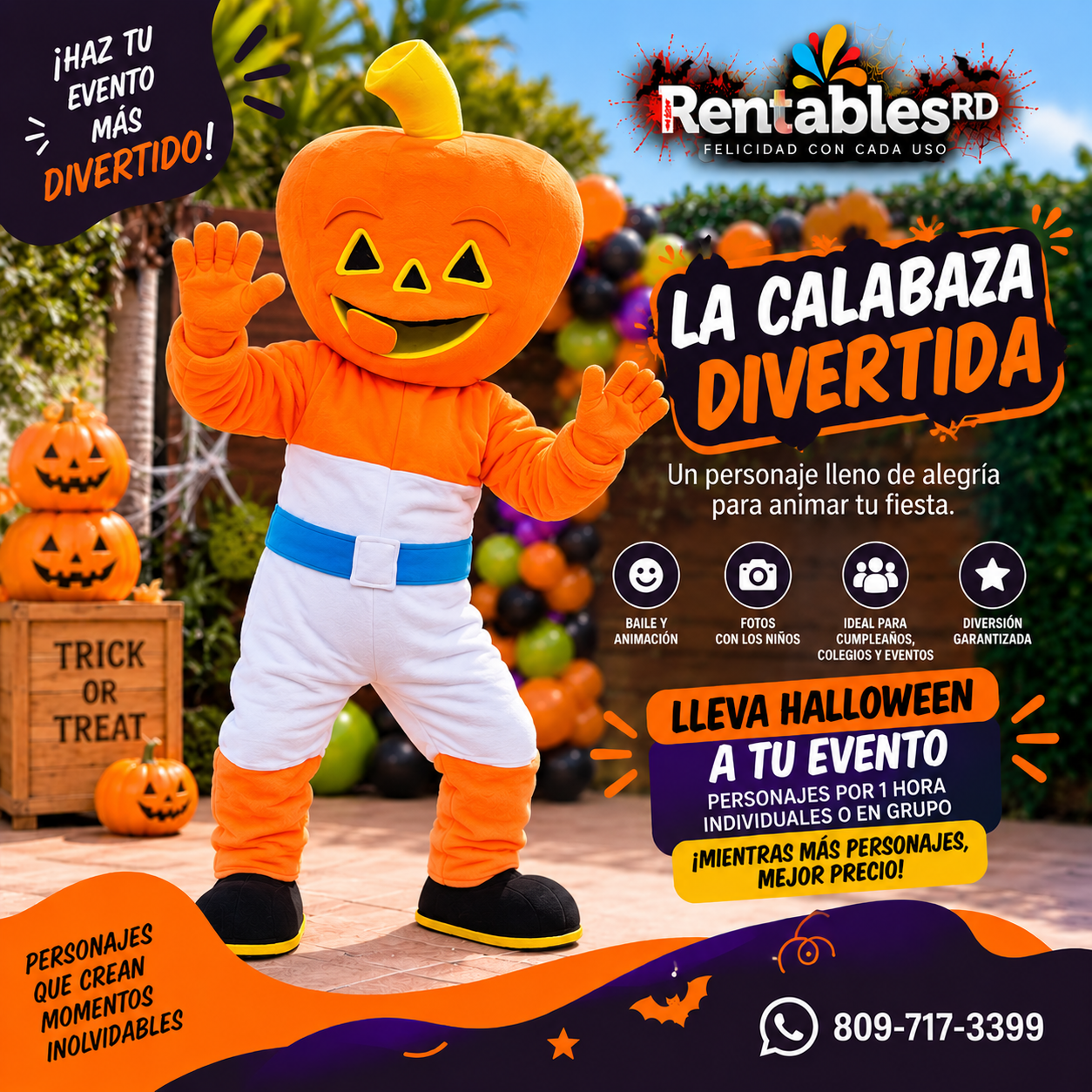 Personaje Halloween 🎃 Calabaza Divertiva